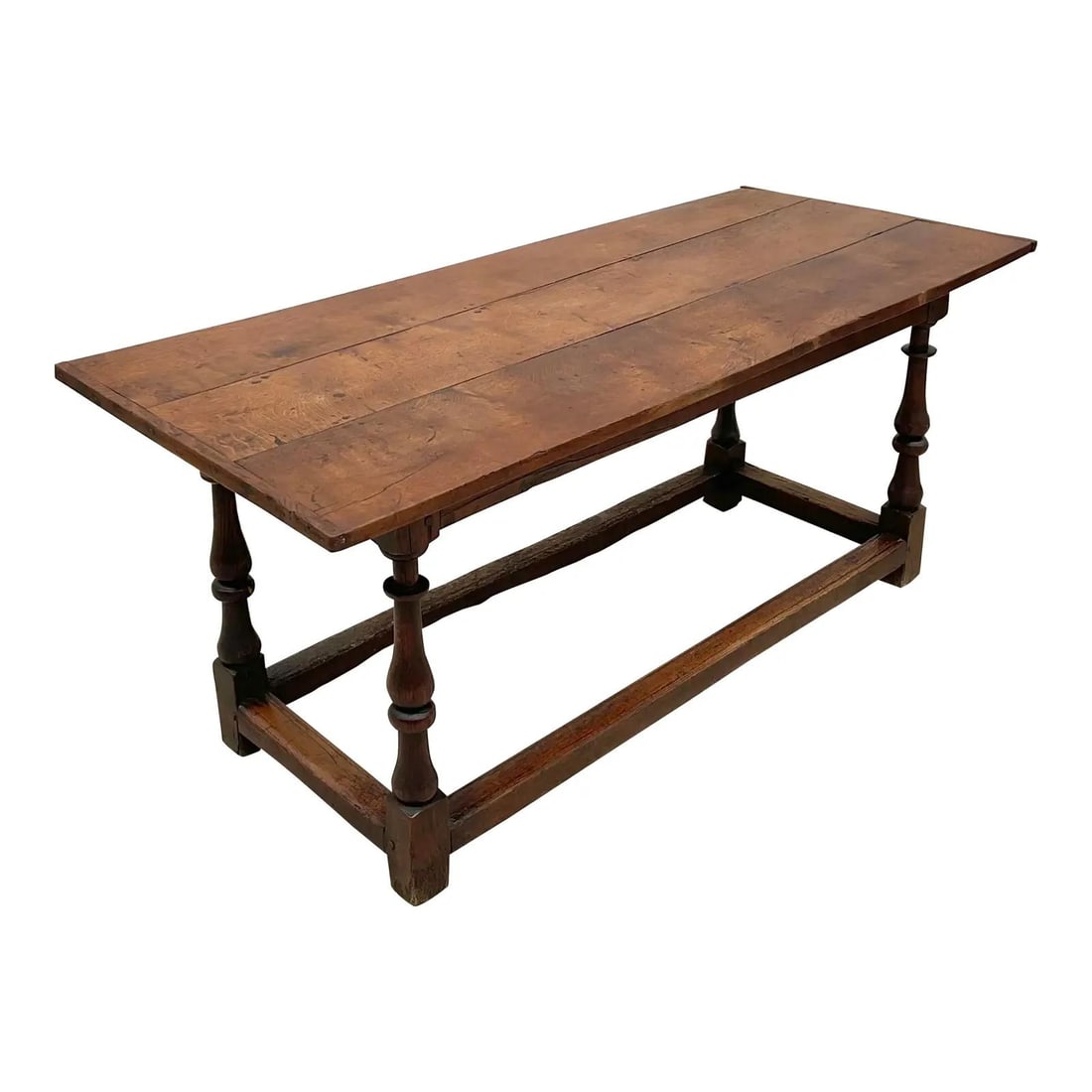 Vintage Boho 19th Century Plank Library Table in Coffee Wood (1 of 7)
