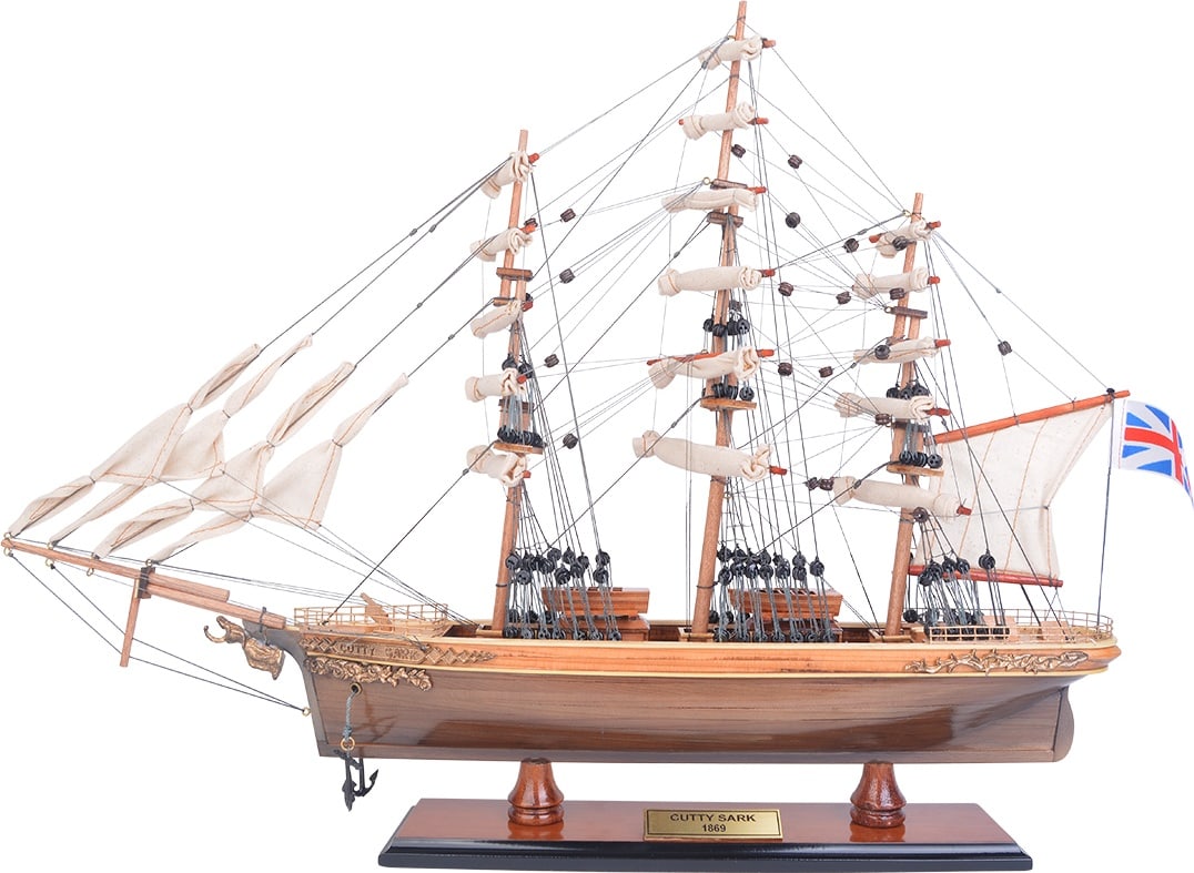 Handcrafted Cutty Sark Model in Exotic Wood Nautical Style (1 of 18)