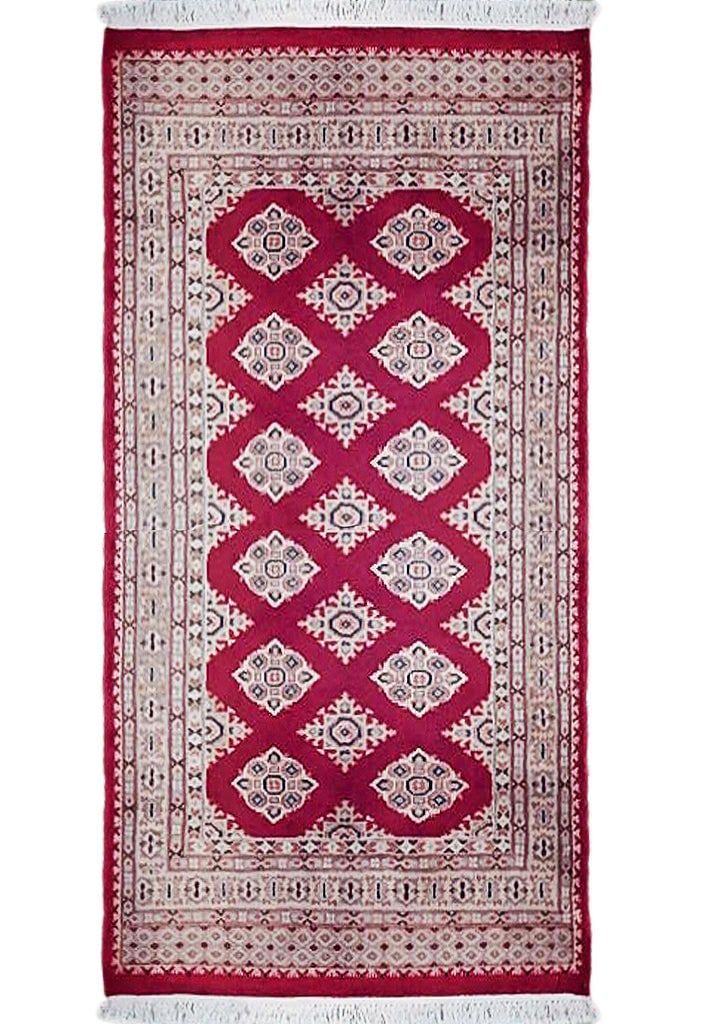 3'1" x 4'11" Red Jaldar Hand-Knotted Bokhara Area Rug: 3'1" x 4'11" Red Jaldar Hand-Knotted Bokhara Area Rug Free continental US Shipping Transform your space with this stunning 3' x 5' Red Jaldar Hand-knotted Bokhara Area Rug. This exquisite piece showca