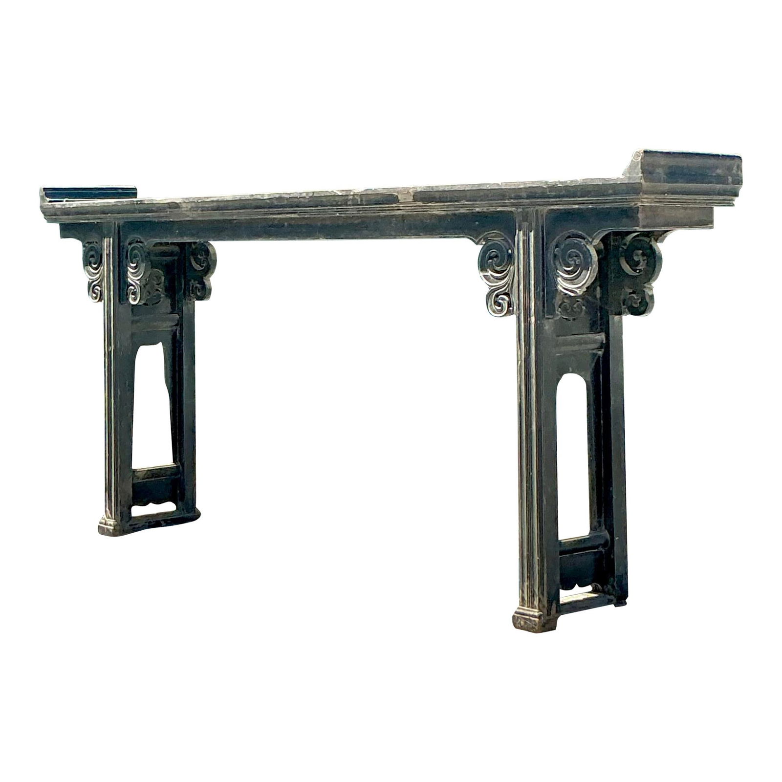 Vintage Asian Reclaimed Wood Console Table in Ebony 88 x 12.5 x 38.25 (1 of 10)