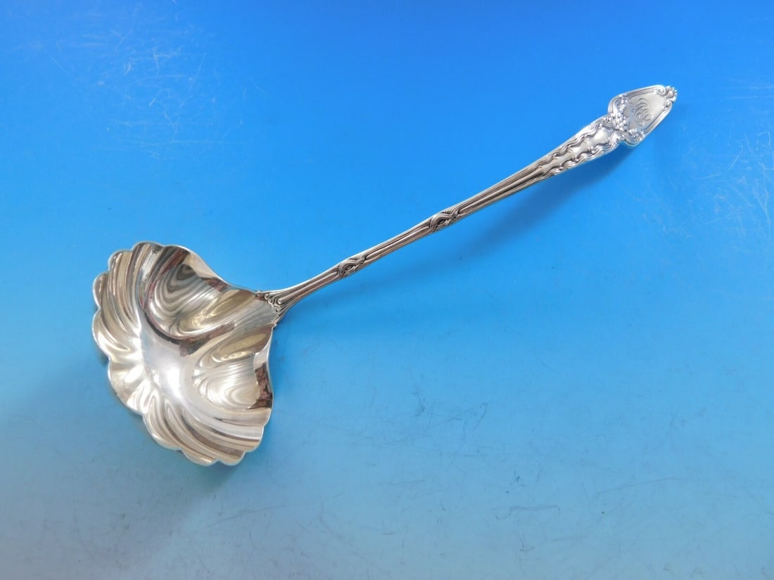 Tiffany & Co. Broom Corn Sterling Silver Sauce Ladle Fluted Bowl 7 1/4 in (1 of 4)
