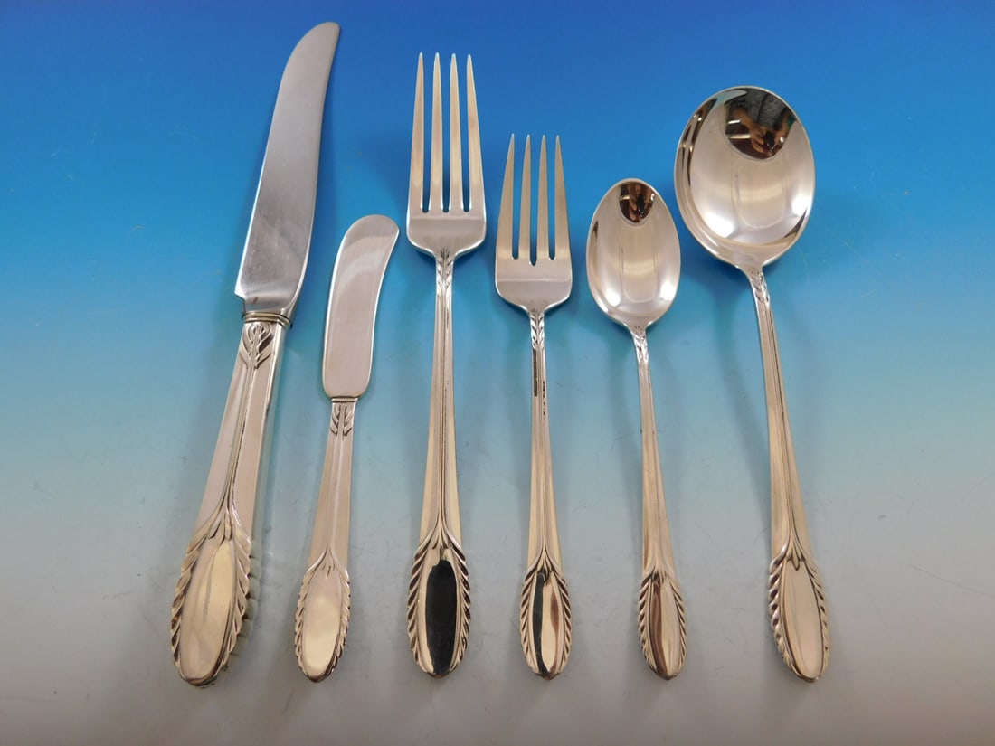 Trousseau by International Silver 77-Piece Sterling Flatware Set Art Deco (1 of 9)