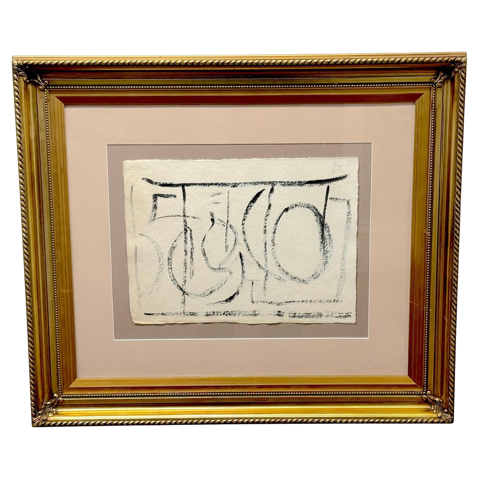 Robert Motherwell Untitled 1976 Ink on Handmade Paper Framed Artwork (1 of 14)