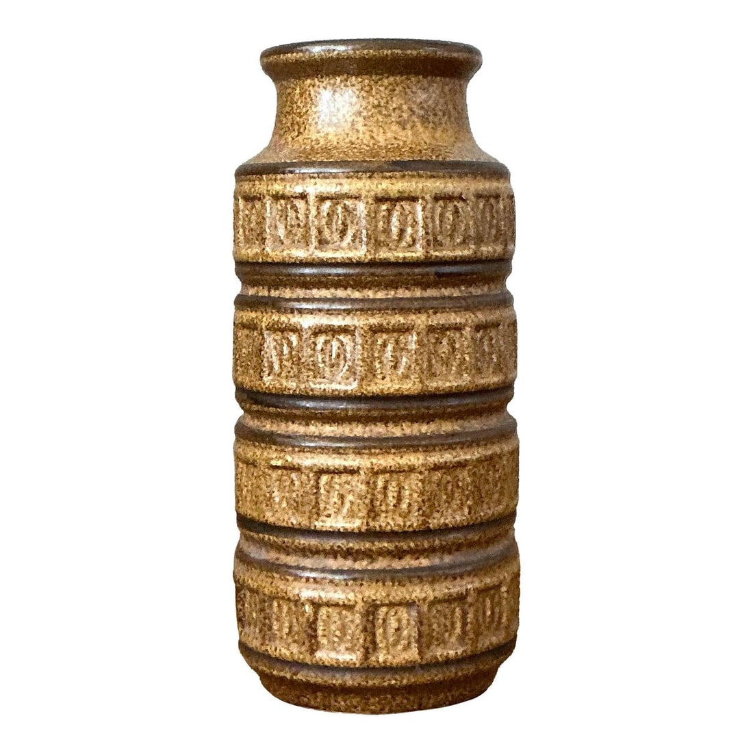 Vintage 1970s West German Ceramic Vase with Geometric Patterns (1 of 6)