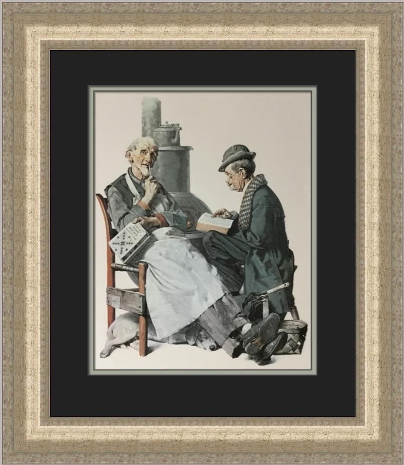 Norman Rockwell Crossword Puzzle Custom Framed Print 1975 Americana Art (1 of 2)