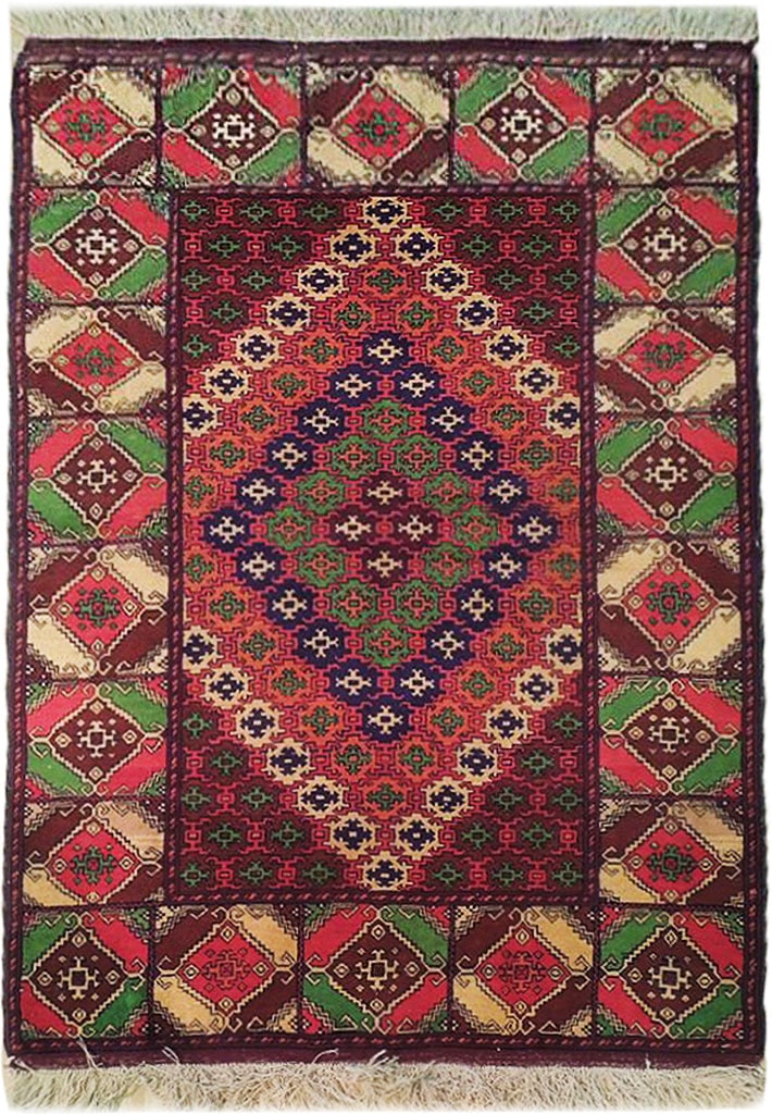 Stunning 3'10 x 5'7 Semi Antique Azerbaijani Kazak Rug (1 of 8)