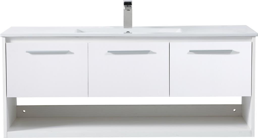 Elegant Lighting 48 Inch White Floating Bathroom Vanity: Elegant Lighting 48 Inch White Floating Bathroom Vanity Elevate your bathroom decor with this stylish White Floating Bathroom Vanity, designed to combine elegance with functionality. This transitional