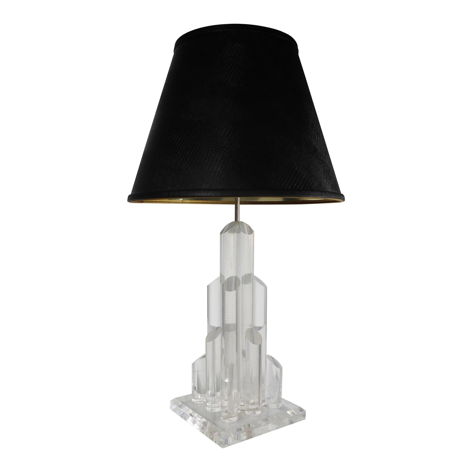 Sophisticated Lucite Table Lamp with Stepped Design 29in (1 of 10)