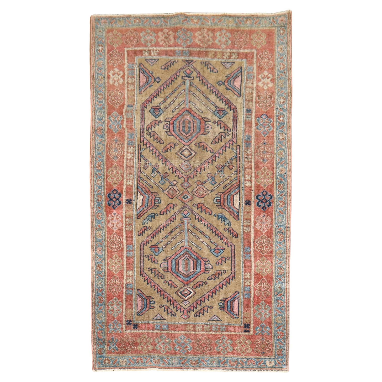 Zabihi Collection Antique Persian Bakshaish Scatter Rug 40 x 70 Wool Hand-Knotted Iran (1 of 6)