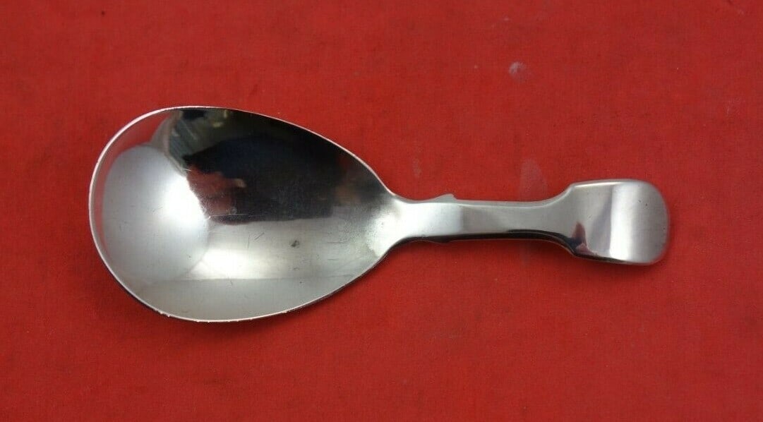 English Georgian Sterling Silver Tea Caddy Spoon c.1825 London WS 3 3/8in (1 of 2)