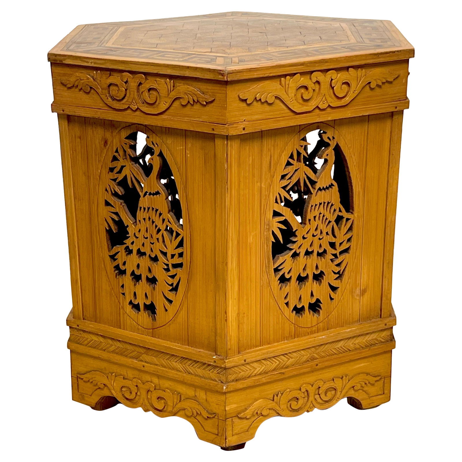 Diminutive 1880s American Aesthetic Movement Peacock Pedestal Table (1 of 17)