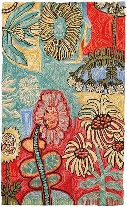 Michaelian Bloomer Mum 3x5 Wool Rug Hand-Hooked Abstract Design (1 of 2)