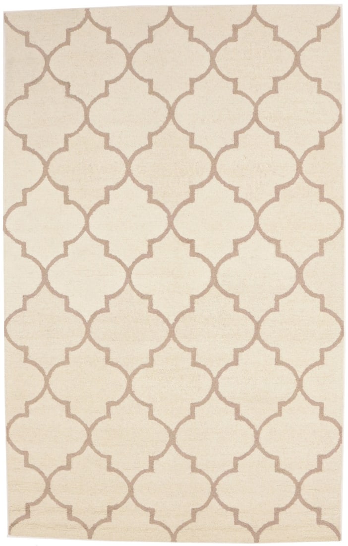 Modern Hand-Tufted Wool Trellis Area Rug 5x8 Cream Brown: Modern Hand-Tufted Wool Trellis Area Rug 5x8 Cream Brown Enhance your living space with this exquisite hand-tufted area rug featuring a modern trellis pattern. Crafted from high-quality wool, this rug