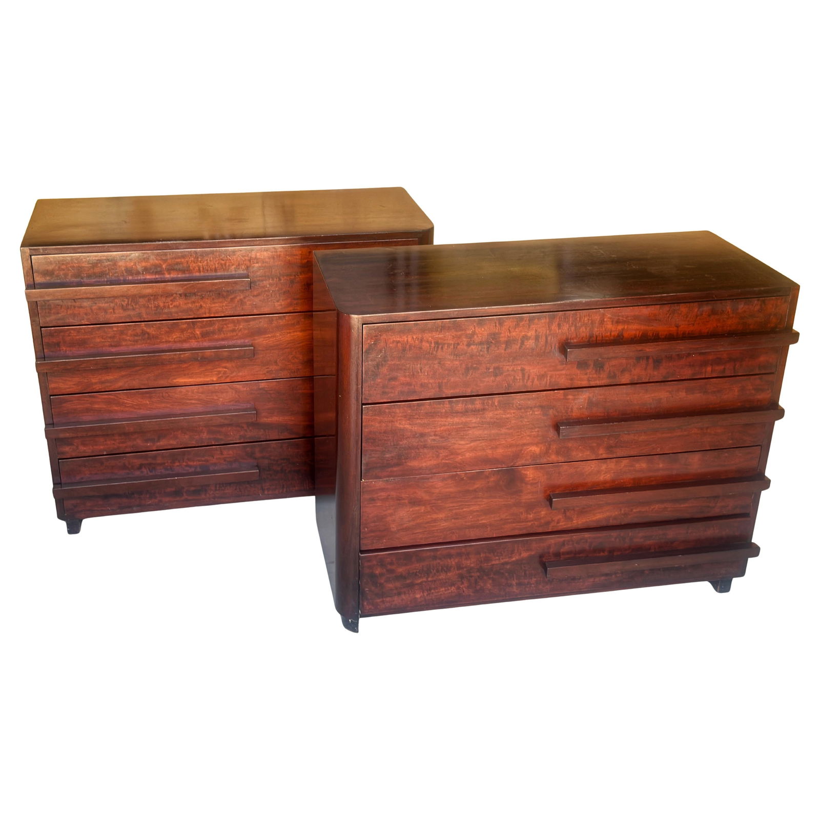 Set of 2 Donald Deskey Art Deco Chests in Mahogany 1930s (1 of 18)