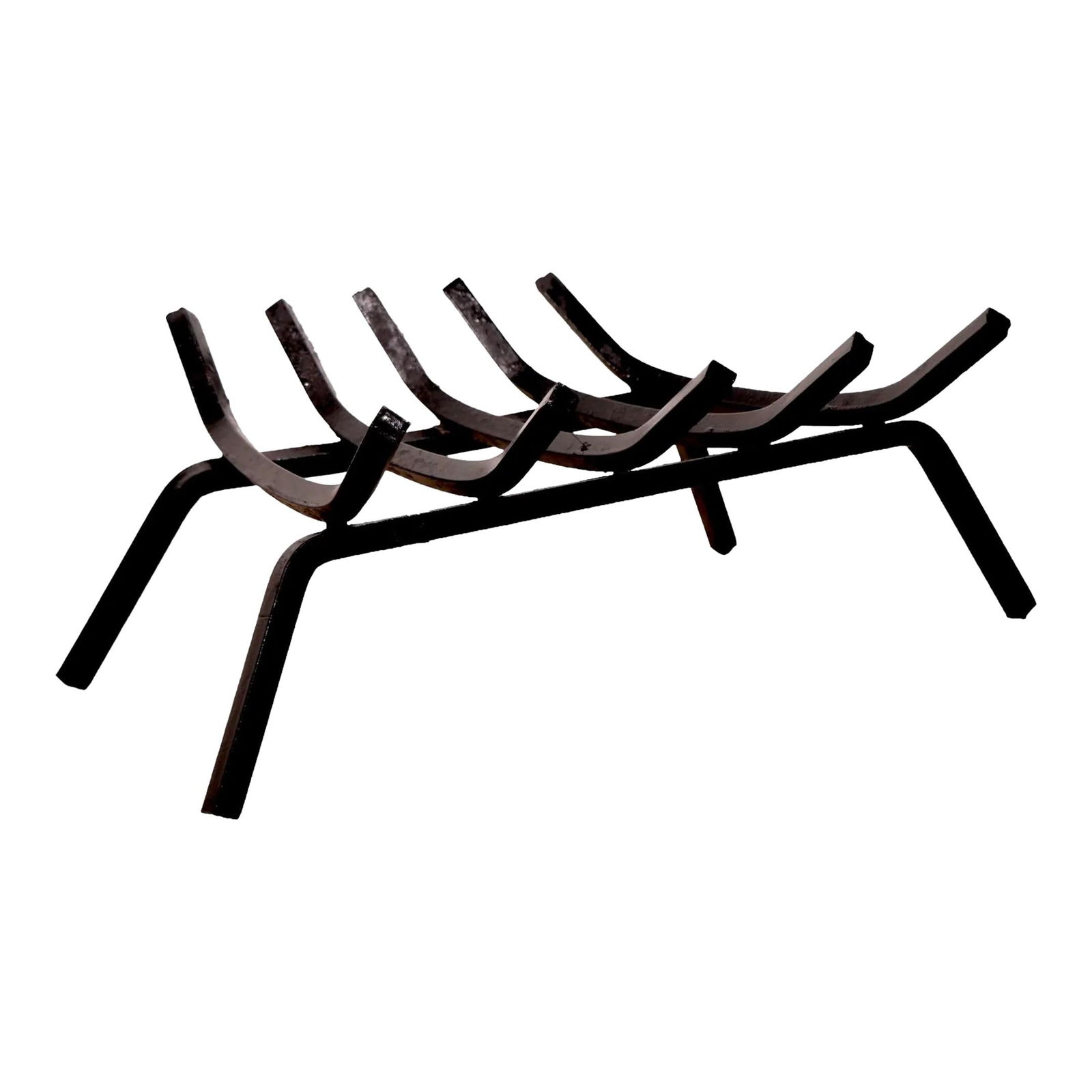 Mid Century Black Cast Iron Fireplace Grate Log Holder (1 of 5)