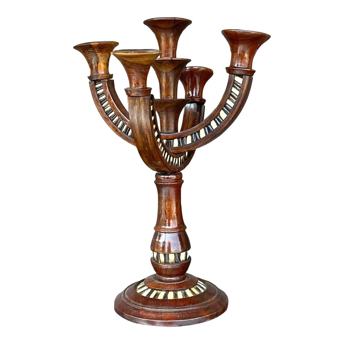 Vintage Boho Quill Candelabra Wood Design Cinnamon Color: Vintage Boho Quill Candelabra Wood Design Cinnamon Color Enhance your home decor with the Vintage Boho Quill Candelabra. This exquisite American-style candelabra combines bohemian charm with timeless