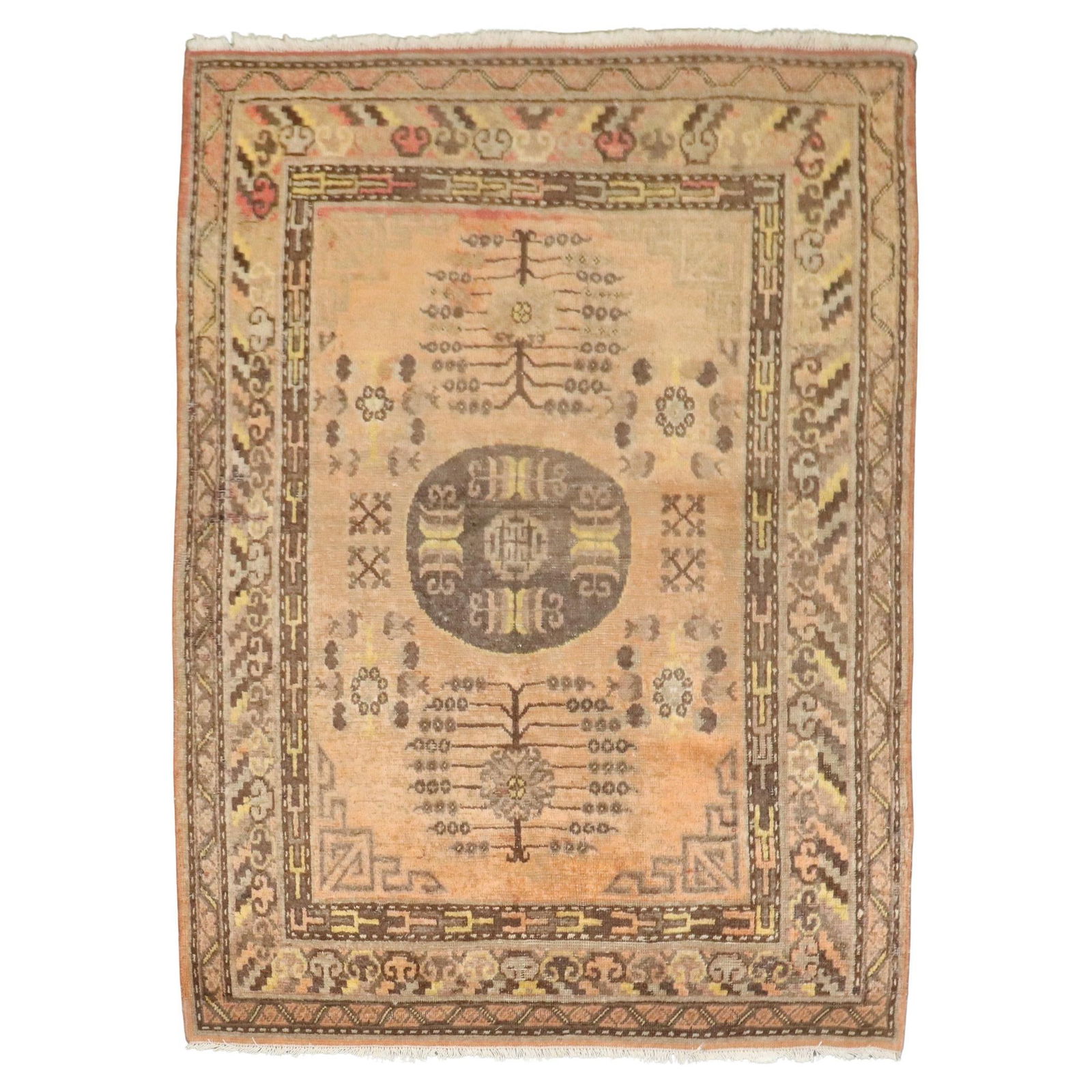 Late 19th Century Khotan Hand-Knotted Wool Rug 49 x 64 in (1 of 12)