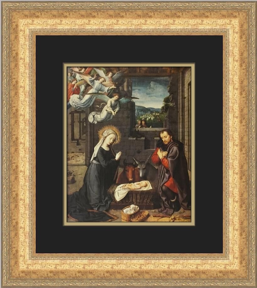 Gerald David The Nativity with Donors Custom Framed Print 1981 Art Religious (1 of 2)
