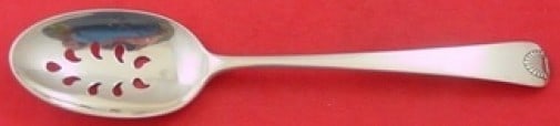 International Colonial Shell Sterling Silver Slotted Serving Spoon 8 3/4" (1 of 2)