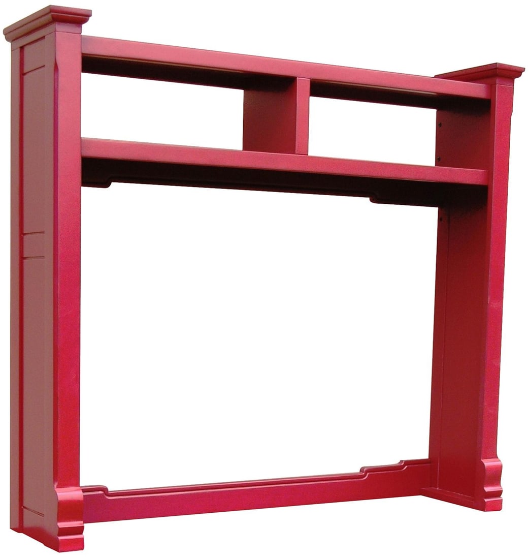 Trade Winds Newport Red Painted Media Hutch 50H 59W 13D: Trade Winds Newport Red Painted Media Hutch 50H 59W 13D This striking Trade Winds Red Painted Media Hutch combines functionality with a bold design. Crafted from a durable mahogany frame, this media c