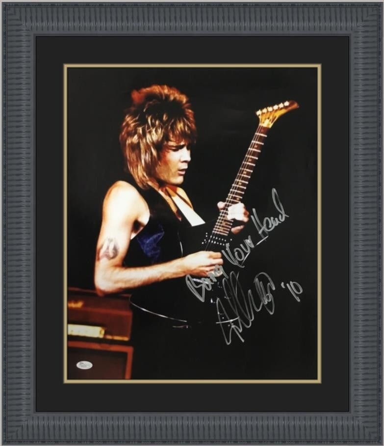 Carlos Cavaso Signed Quiet Riot Photo Custom Framed 24 x 28 JSA (1 of 4)
