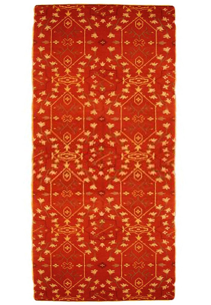 Handmade 4 x 12'2 Red Nepalese Wool Runner Rug (1 of 7)