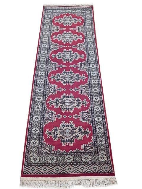 Handcrafted 2.6' x 7.8' Red Jaldar Bokhara Area Rug Quality Wool (1 of 6)