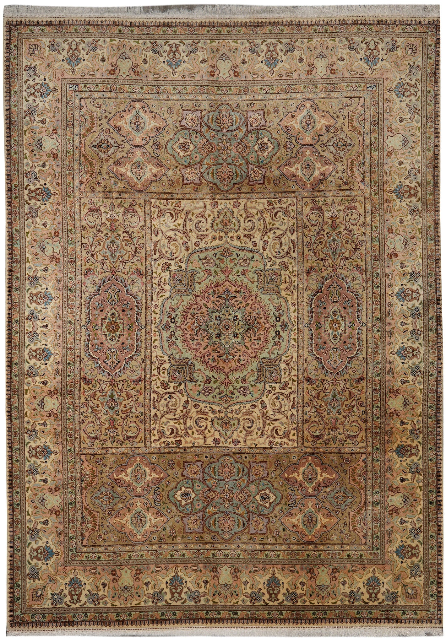 8.10 x 12.1 Hand-Knotted Wool Rug Neutral Colors Elegant Design (1 of 13)