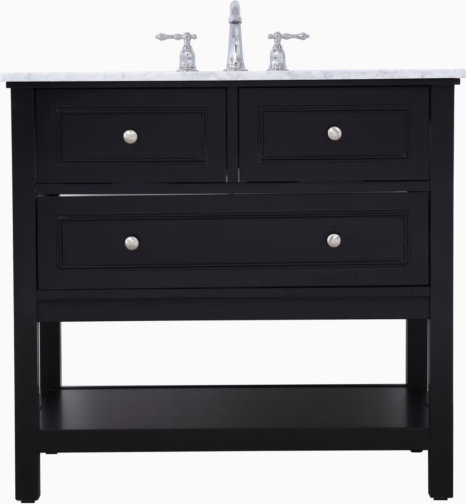 Elegant Lighting Contemporary Black Bathroom Vanity Solid Wood (1 of 1)