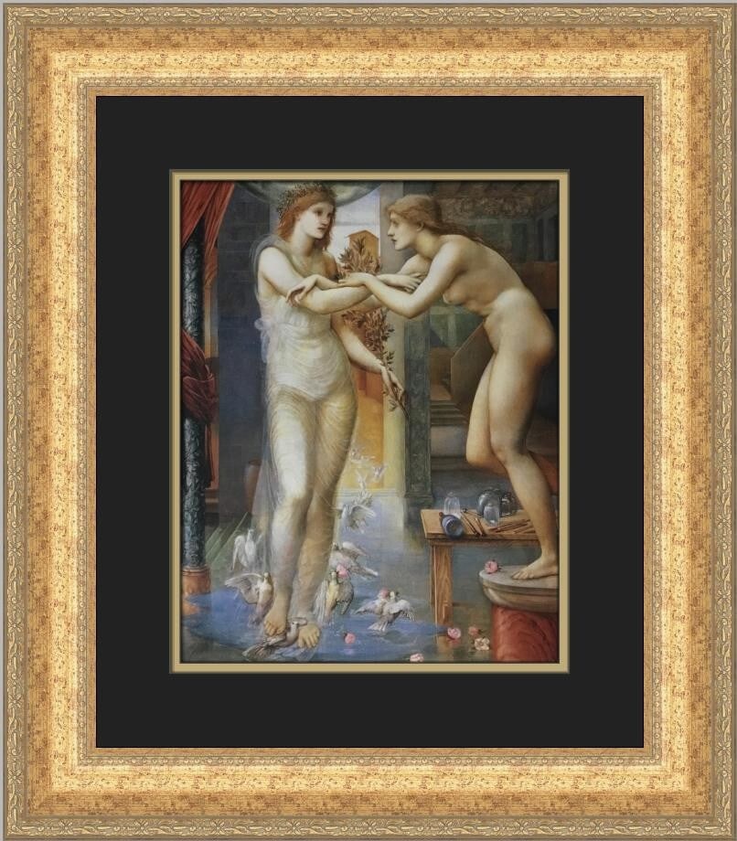 Edward Burne-Jones The Godhead Fires Custom Framed Art Print: Edward Burne-Jones The Godhead Fires Custom Framed Art Print This exquisite custom framed print features Edward Burne-Jones' celebrated artwork titled "The Godhead Fires." Measuring 20 in. x 18 in. ov