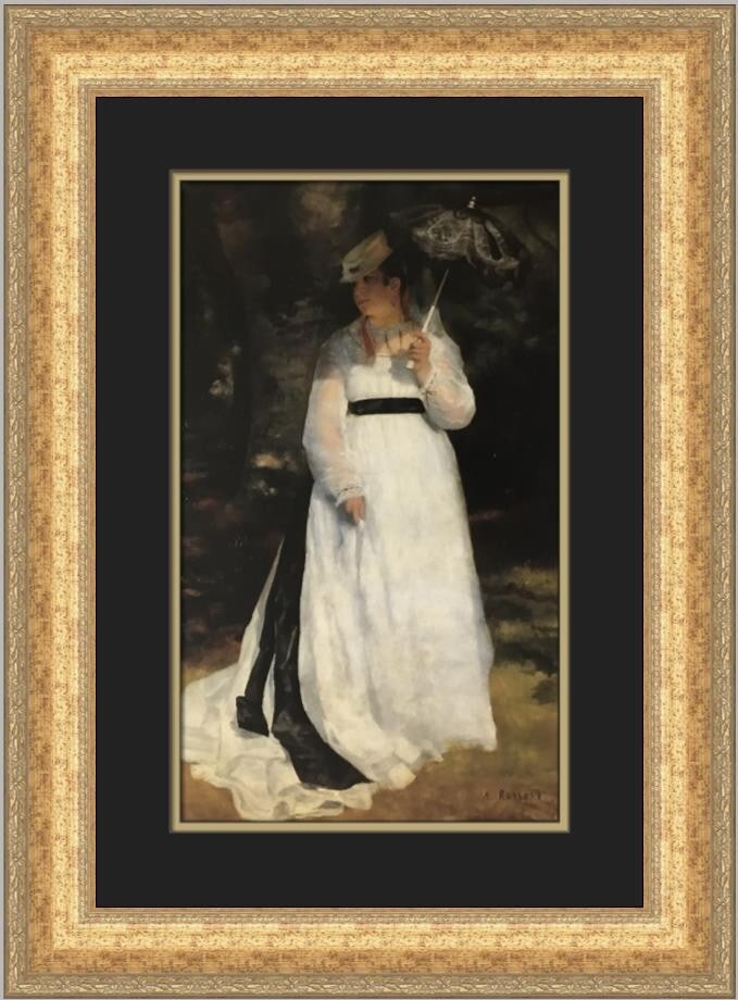 Pierre-Auguste Renoir Lise with a Parasol Custom Framed Art Print: Pierre-Auguste Renoir Lise with a Parasol Custom Framed Art Print Capture the beauty of Pierre-Auguste Renoir's iconic work with this custom framed print titled "Lise with a Parasol." This medium-size