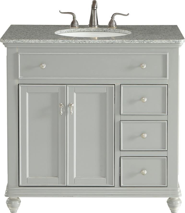 Elegant Lighting Traditional Gray Wood Vanity Cabinet 35H x 36W x 21D: Elegant Lighting Traditional Gray Wood Vanity Cabinet 35H x 36W x 21D This Traditional Gray Wood Vanity Cabinet is a stunning addition to any dressing area. Crafted from solid wood, this vanity featur
