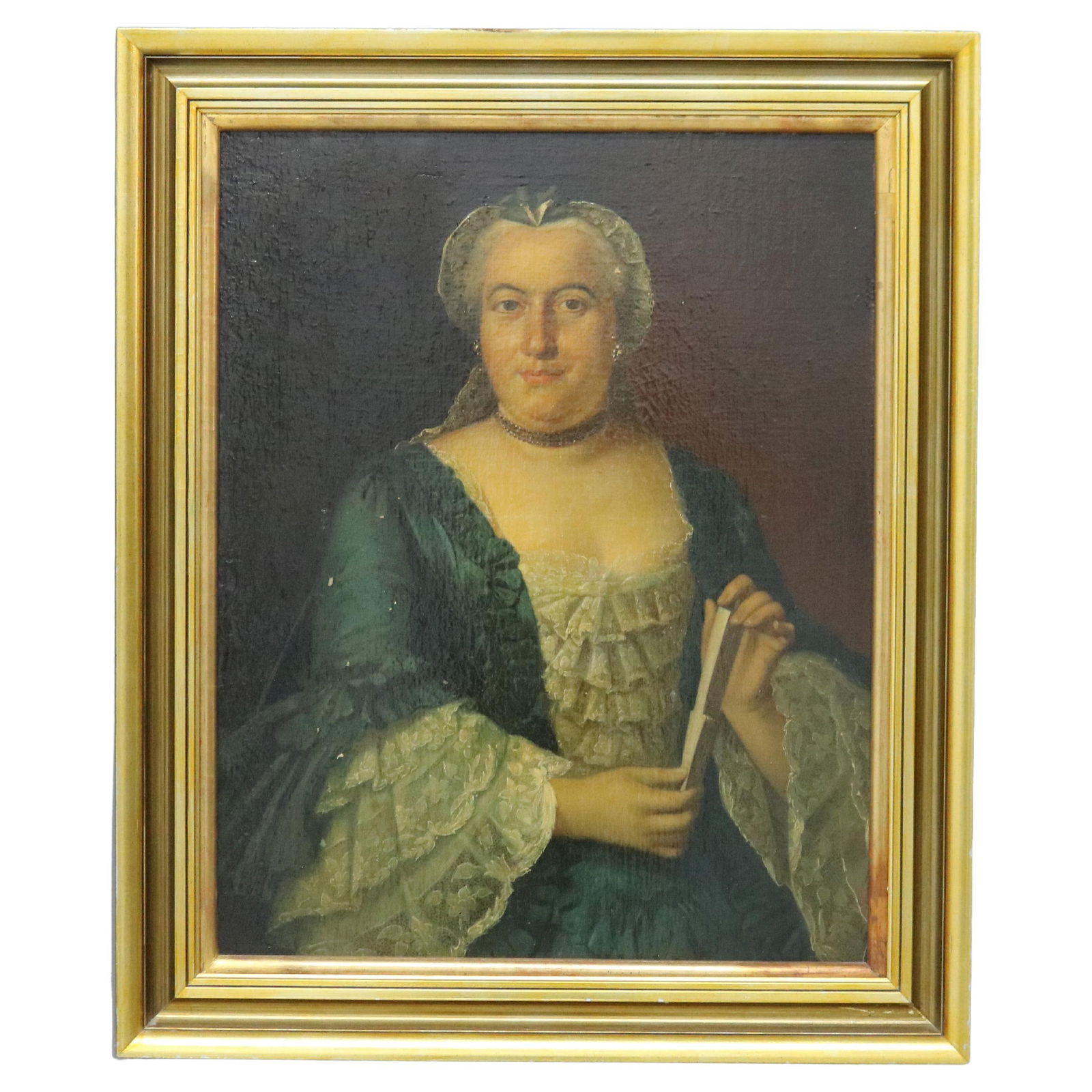 Antique Giltwood Framed Portrait of Noble Woman C1880 (1 of 13)