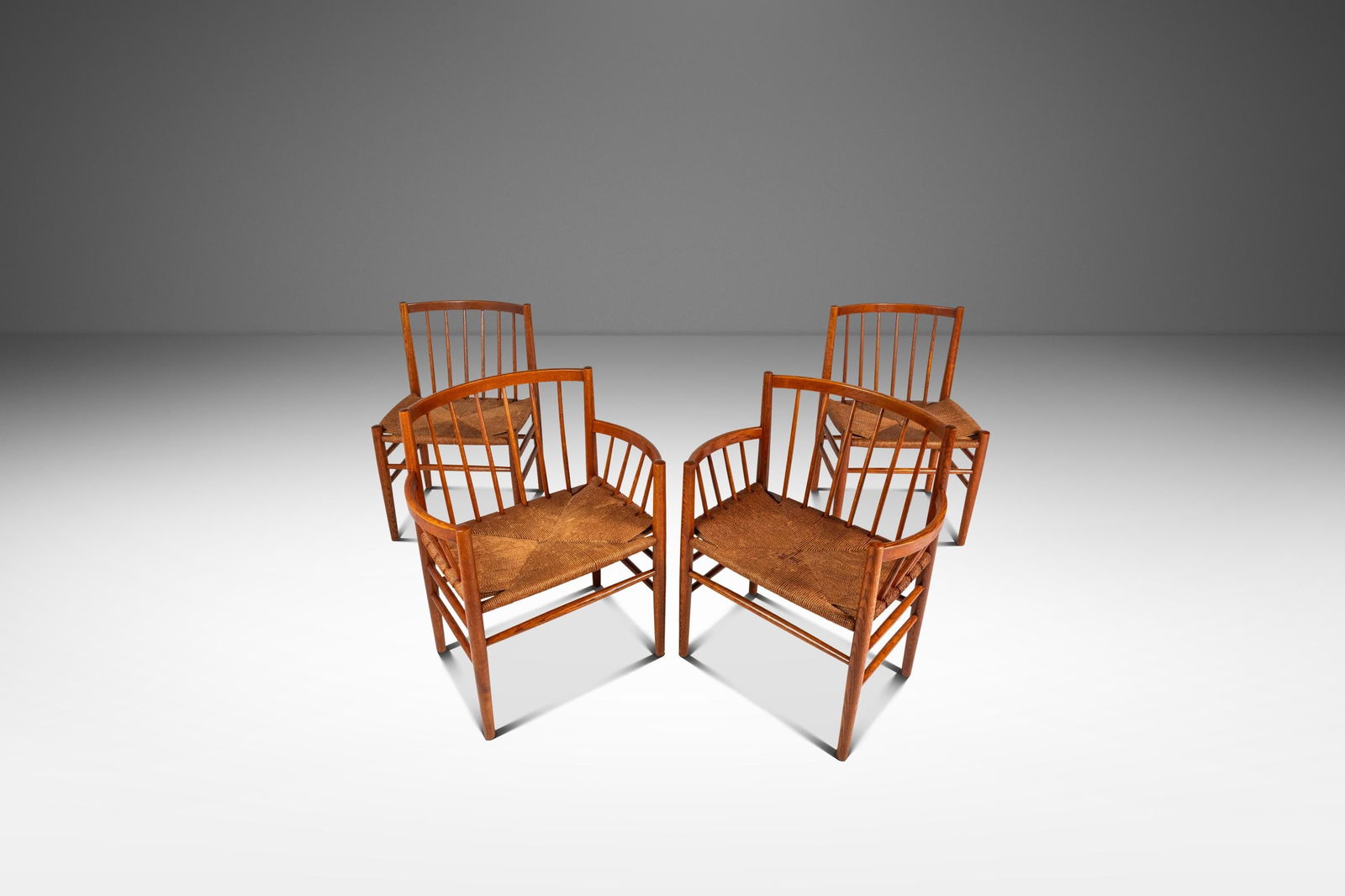 Set of 4 Jorgen Baekmark Danish Modern J80 J81 Chairs Oak FDB Mobler 1950s (1 of 18)