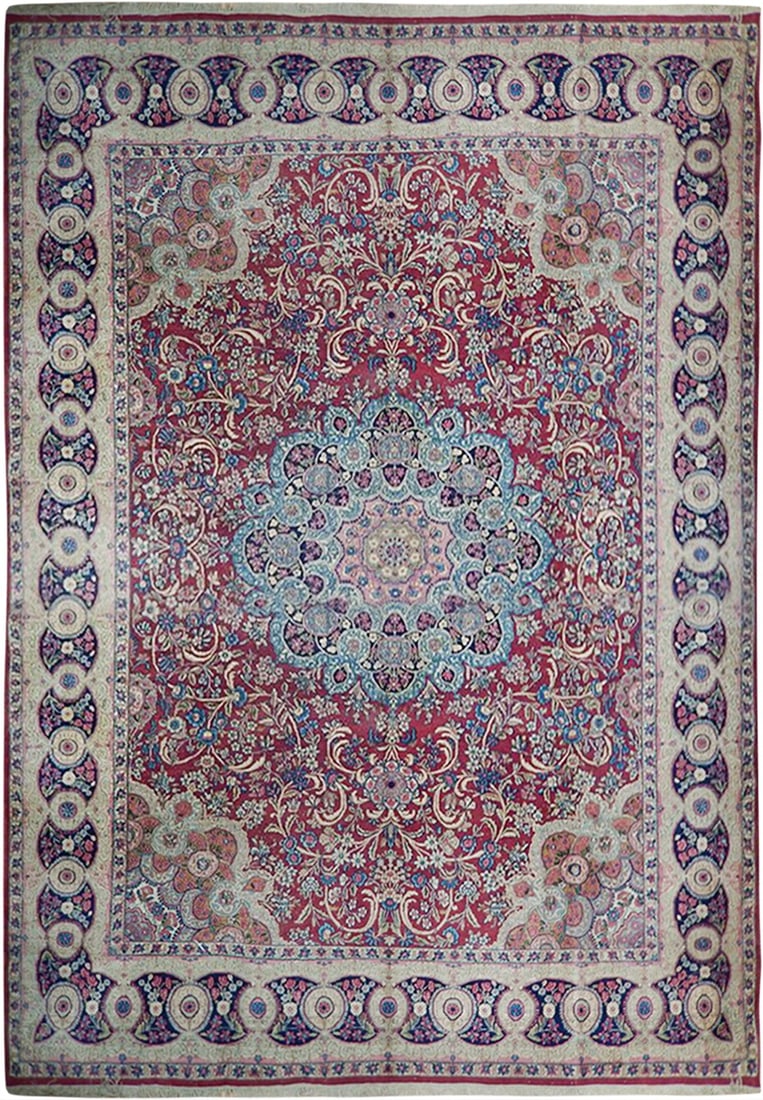 Handcrafted 9'10 x 12'10 Red Persian Semi Antique Rug: Handcrafted 9'10 x 12'10 Red Persian Semi Antique Rug Free continental US Shipping Enhance your living space with the exquisite beauty of this 9' 10" x 12' 10" Red Fine Handmade Weave Semi-Antique Per