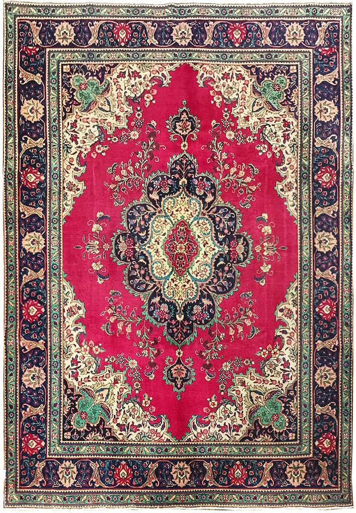 Exquisite 9.3 x 12.10 Semi-Antique Persian Tabriz Rug (1 of 9)