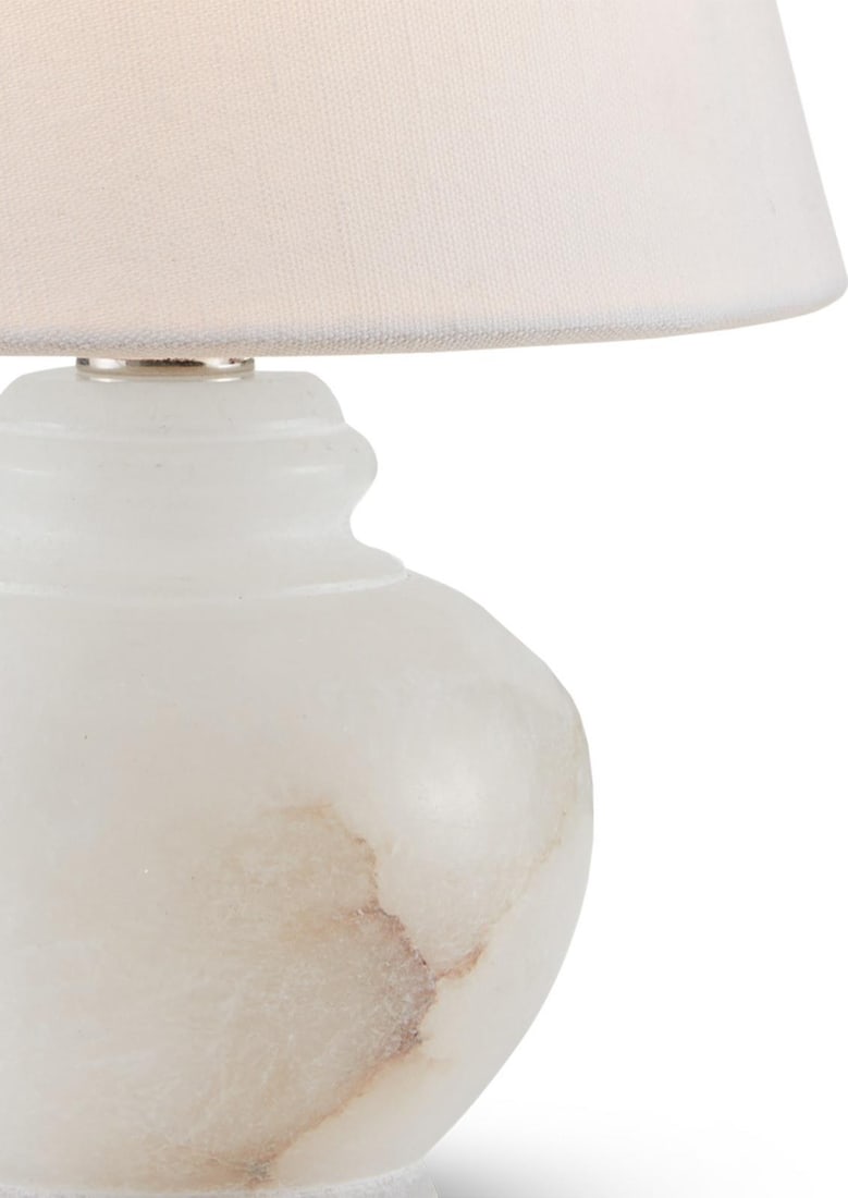 Currey Mid-Century Modern Petite Alabaster Mini Table Lamp: Currey Mid-Century Modern Petite Alabaster Mini Table Lamp Illuminate your chic spaces with this elegant Petite Alabaster Lamp, designed in a stunning mid-century modern style. Crafted from alabaster