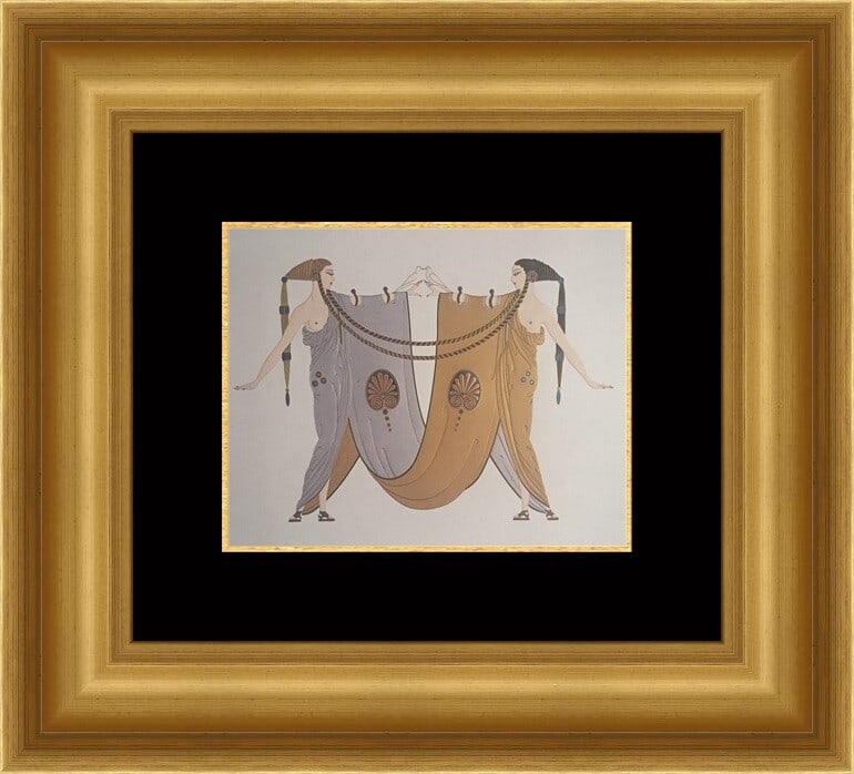 Erte Sisters Custom Framed Art Deco Print 17 x 19 (1 of 1)