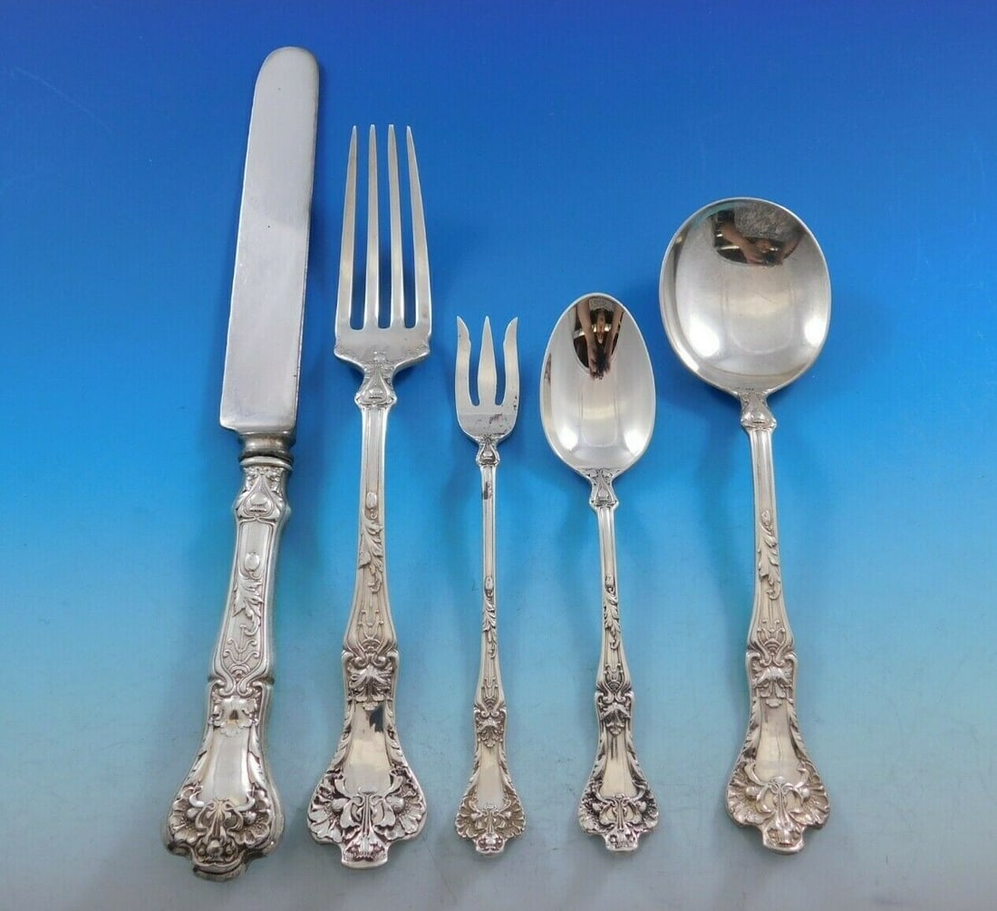 Gorham Patrician Sterling Silver Flatware Set for 6 33pcs Art Nouveau (1 of 7)