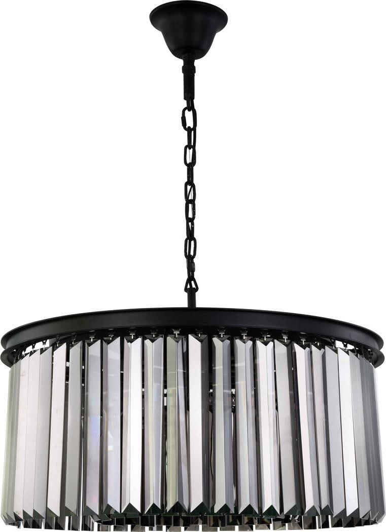 Sydney Pendant Light by Elegant Lighting with Royal-Cut Crystal and Matte Black Finish (1 of 1)