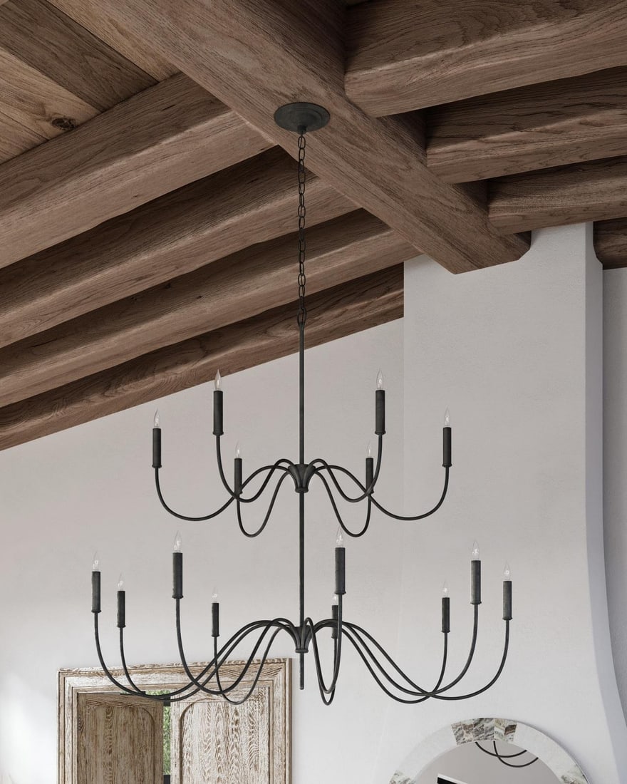 Currey Tirrell Chandelier Early American Style Black Finish: Currey Tirrell Chandelier Early American Style Black Finish Illuminate your space with this Elegant Early American Style Chandelier, crafted with a vintage-inspired design that enhances any decor.