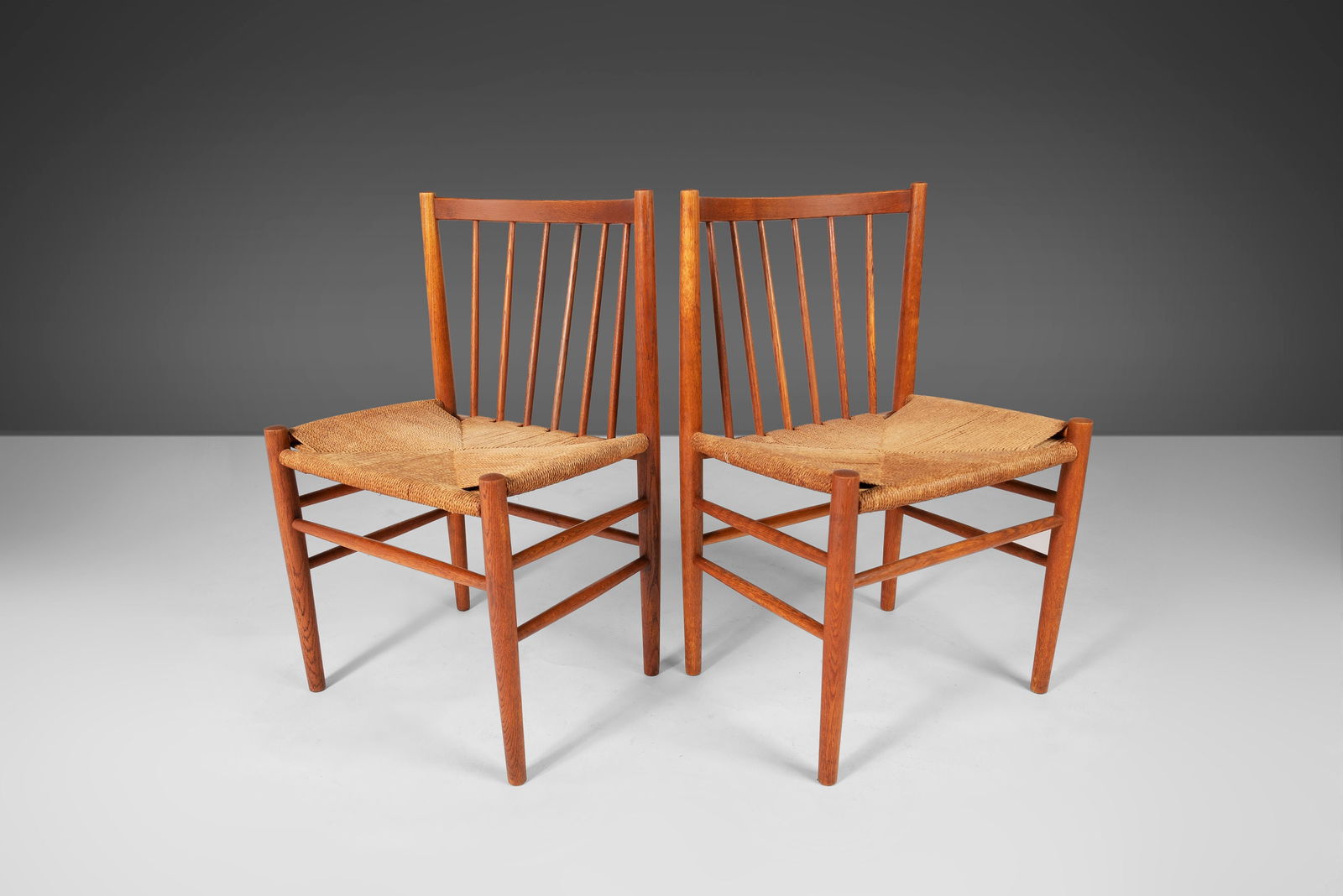 Rare Set of 4 J80 Dining Chairs by Jorgen Baekmark for FDB Mobler Denmark 1950s - 6