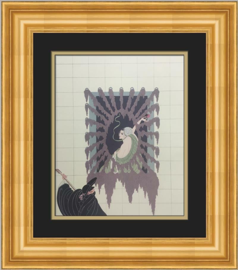 Erte La Serenade Art Deco Custom Framed Lithograph 18x21 (1 of 2)