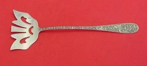 Stieff Rose Sterling Silver Pierced Bacon Fork 8 1/4 Inch: Stieff Rose Sterling Silver Pierced Bacon Fork 8 1/4 Inch This exquisite serving fork is a Sterling Silver Bacon Fork from the renowned maker Stieff, crafted in the elegant "Rose" pattern. Measuring