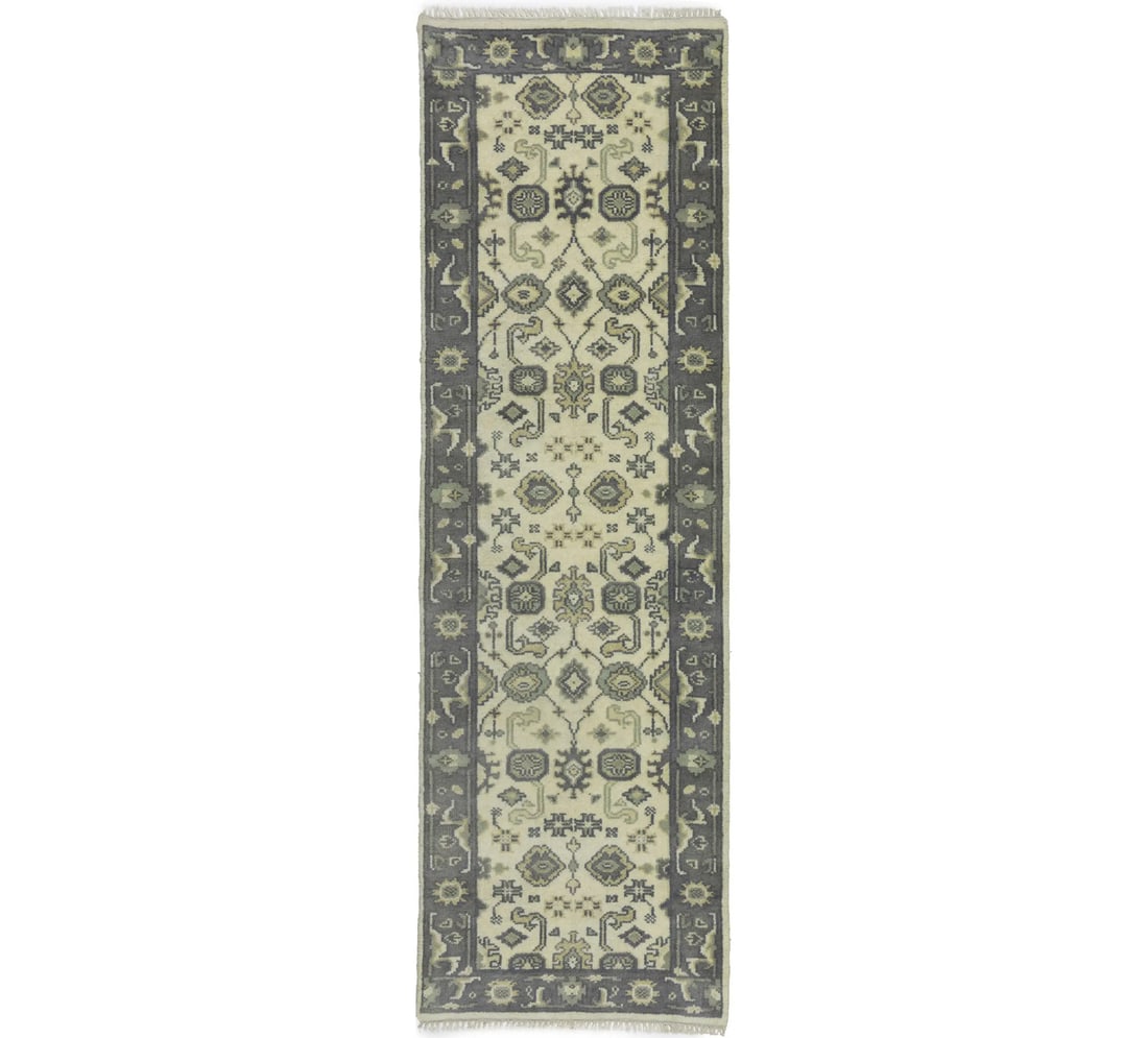 Handmade Oushak Chobi Floral Runner Rug 2'5 x 7'10 Wool Antique Style (1 of 18)