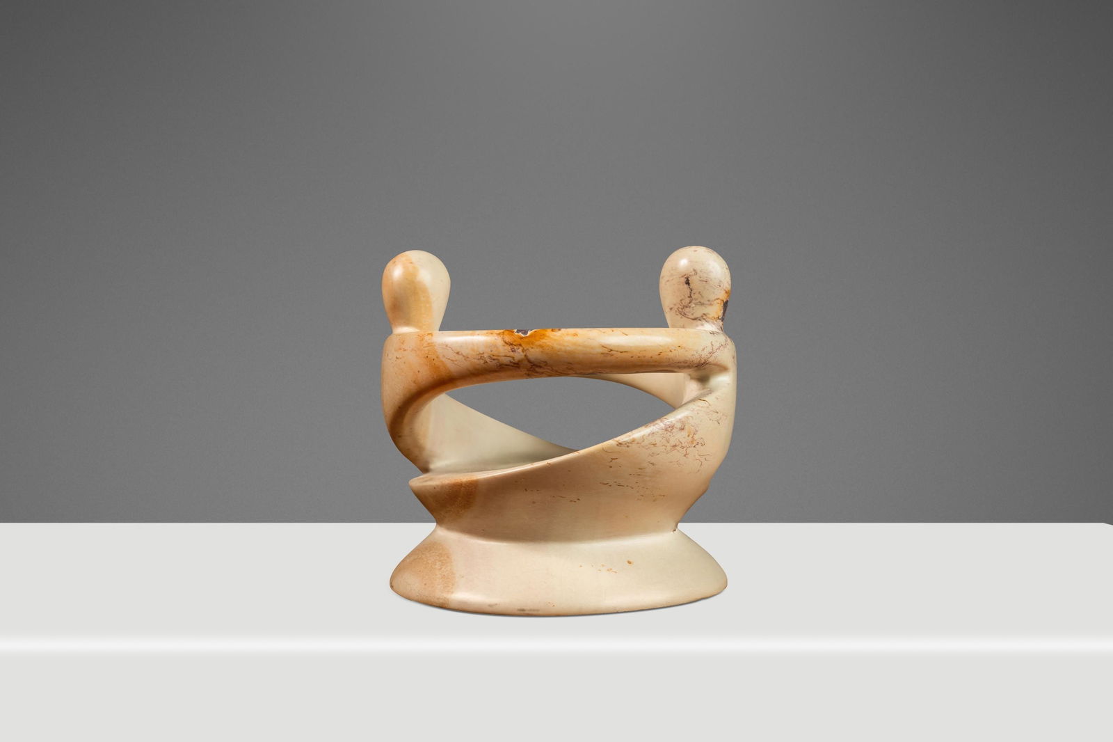 Vintage Mid-Century Marble Lovers Embracing Sculpture Tealight Holder Kenya 1980s (1 of 10)