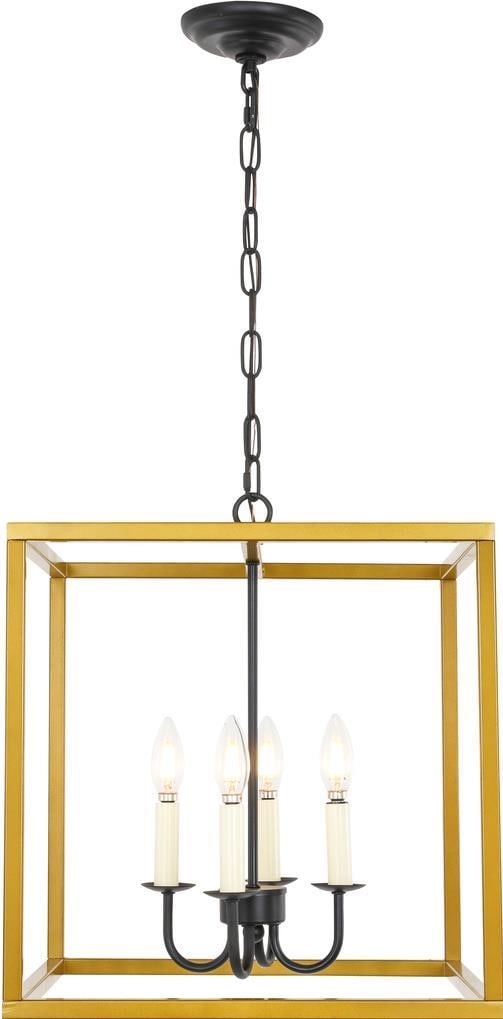 Elegant Lighting Eclipse Bowl Chandelier Brass 4 Bulb UL-Listed (1 of 1)