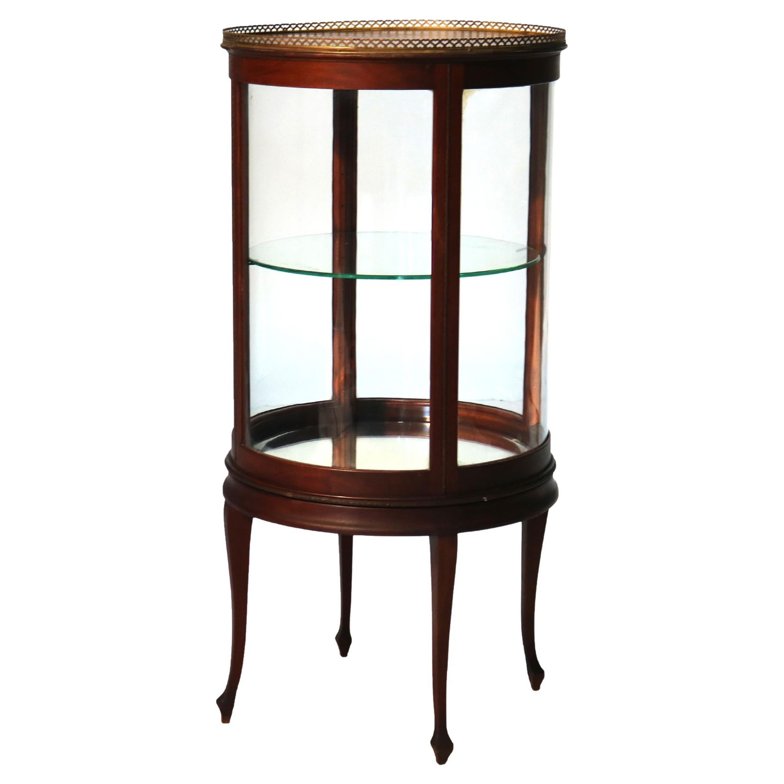 Antique Louis XVI Style Round Vitrine Mahogany Glass Ormolu C1910 (1 of 16)