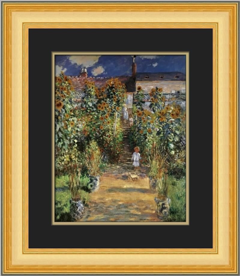 Claude Monet The Artist's Garden Custom Framed Print 20x19 Impressionism (1 of 2)
