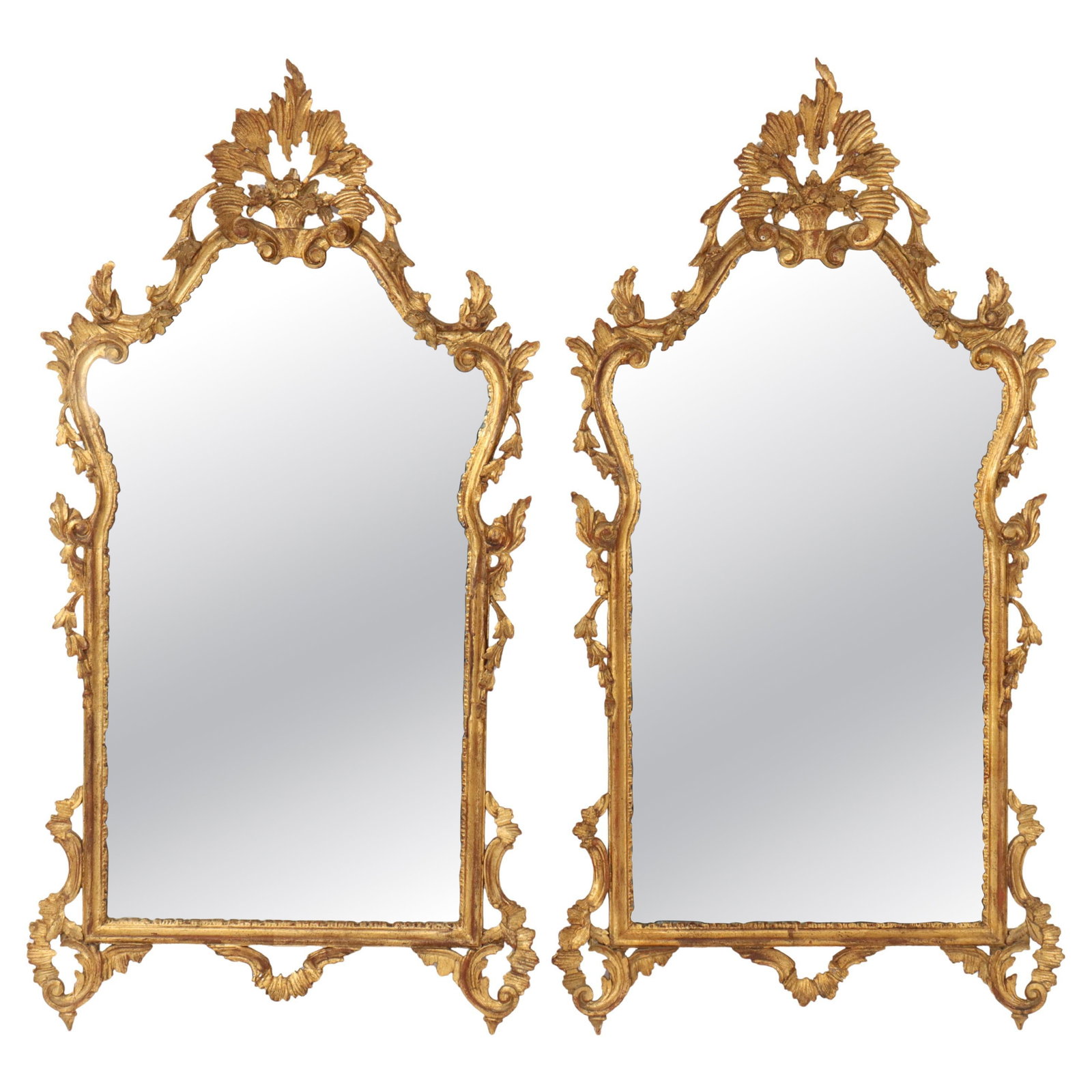 Set of 2 Antique French Louis XIV Gilt Wood Mirrors C1920 (1 of 18)